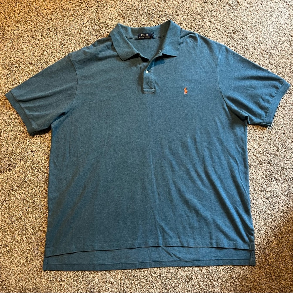 Polo Ralph Lauren Polo Shirt Mens 3XB Big Blue Short Sleeve Cotton Pony Logo